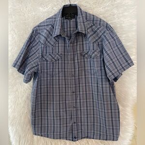 Cody James Men’s Plaid Print Short Sleeve Western Snap Shirt. 2XL